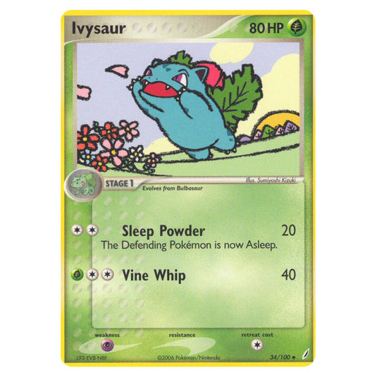 Ivysaur 34 card from the Pokemon set Crystal Guardians