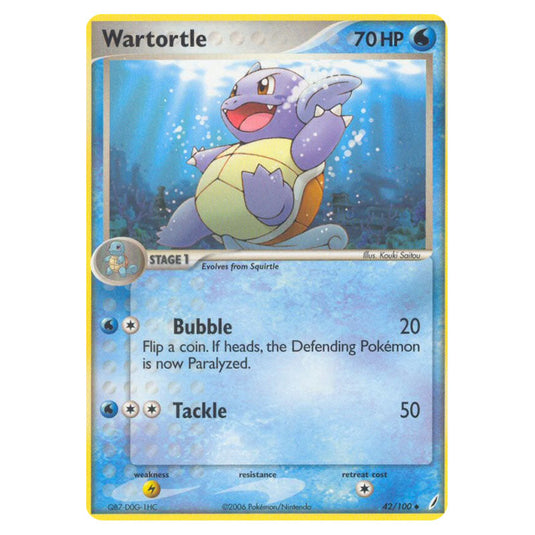 Wartortle 42 card from the Pokemon set Crystal Guardians