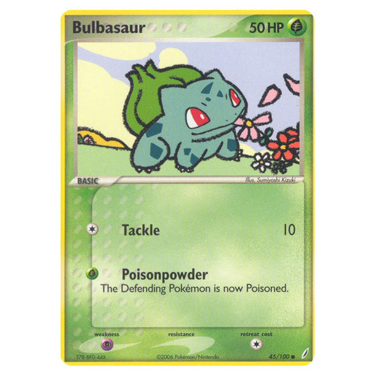 Bulbasaur 45 card from the Pokemon set Crystal Guardians