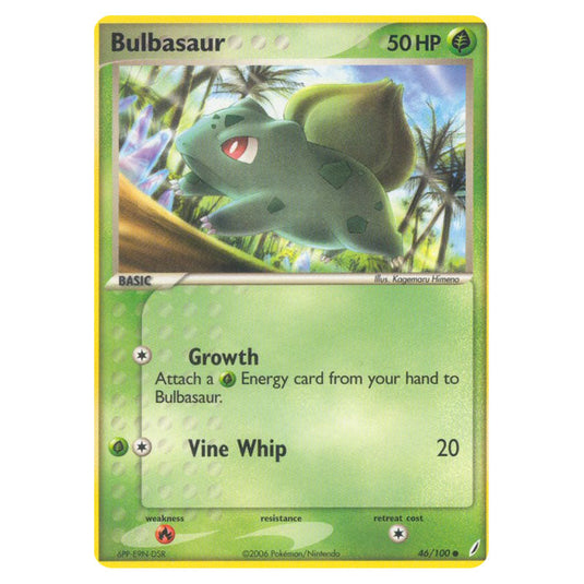Bulbasaur 46 card from the Pokemon set Crystal Guardians