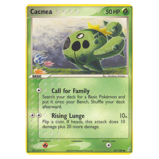 Cacnea 47 card from the Pokemon set Crystal Guardians