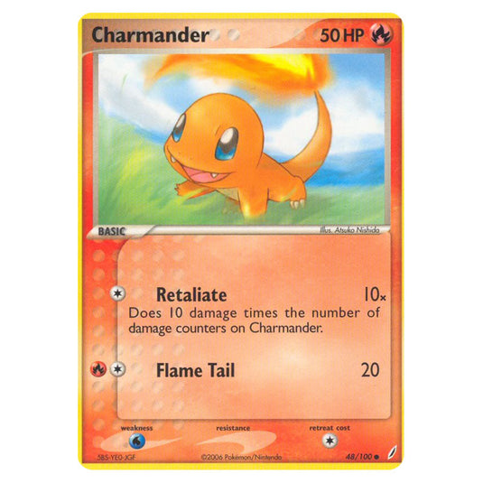 Charmander 48 card from the Pokemon set Crystal Guardians