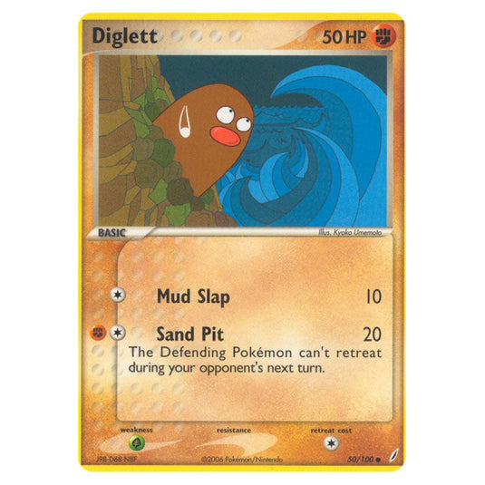 Diglett 50 card from the Pokemon set Crystal Guardians