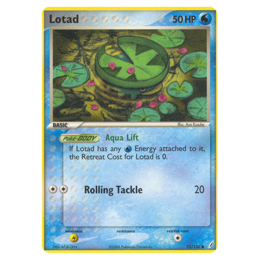 Lotad 55 card from the Pokemon set Crystal Guardians