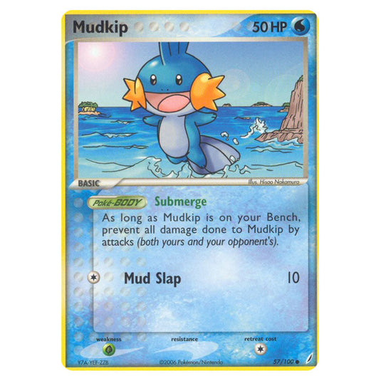 Mudkip 57 card from the Pokemon set Crystal Guardians