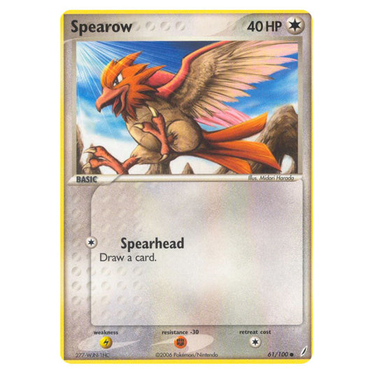 Spearow 61 card from the Pokemon set Crystal Guardians