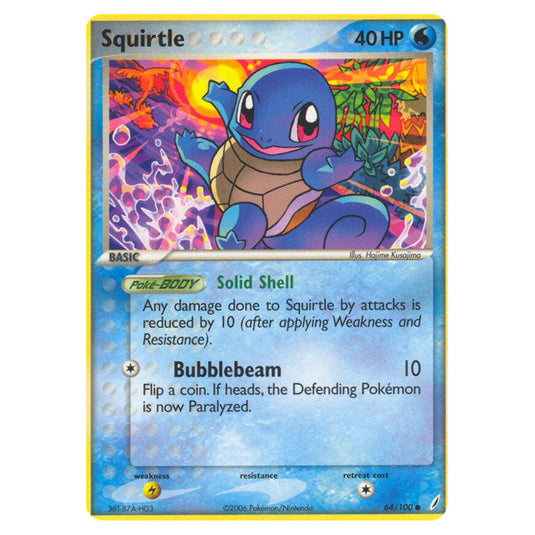 Squirtle 64 card from the Pokemon set Crystal Guardians