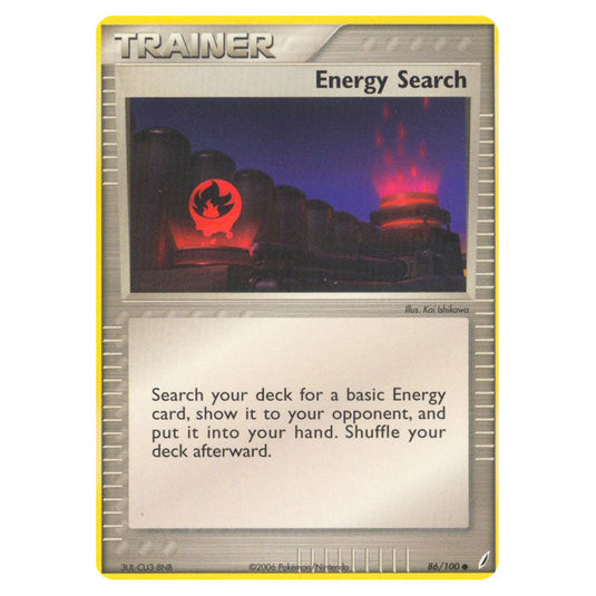 Energy Search 86 card from the Pokemon set Crystal Guardians