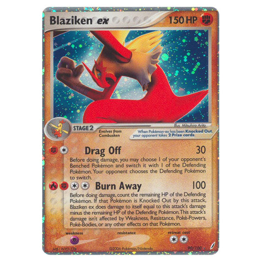 Blaziken ex 90 card from the Pokemon set Crystal Guardians