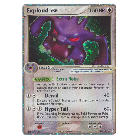 Exploud ex 92 card from the Pokemon set Crystal Guardians