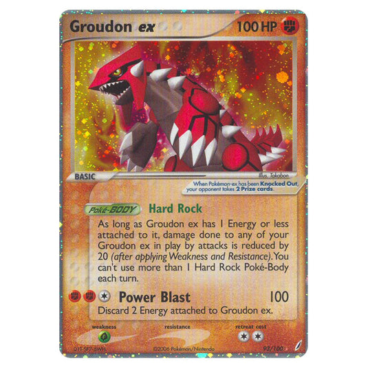 Groudon ex 93 card from the Pokemon set Crystal Guardians