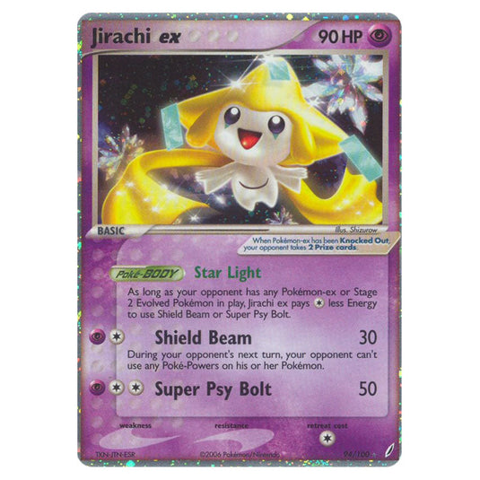 Jirachi ex 94 card from the Pokemon set Crystal Guardians