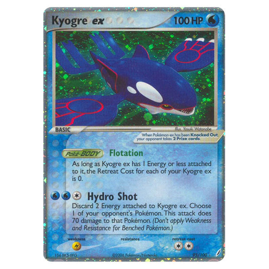 Kyogre ex 95 card from the Pokemon set Crystal Guardians