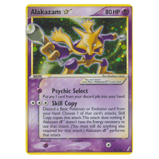 Alakazam ★ 99 card from the Pokemon set Crystal Guardians