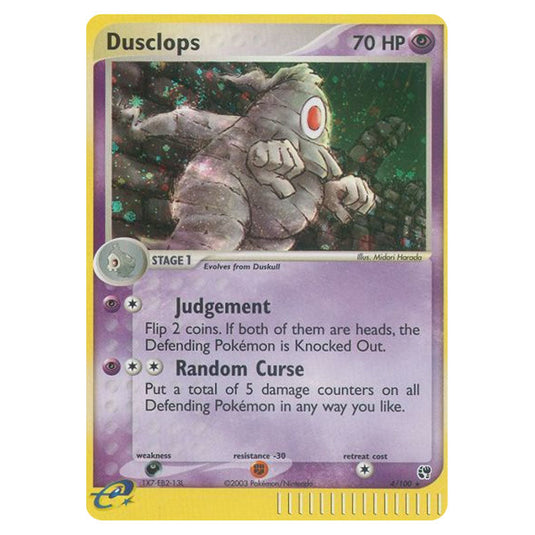 Dusclops 4 card from the Pokemon set Sandstorm