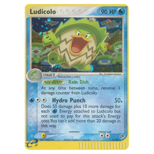 Ludicolo 7 card from the Pokemon set Sandstorm
