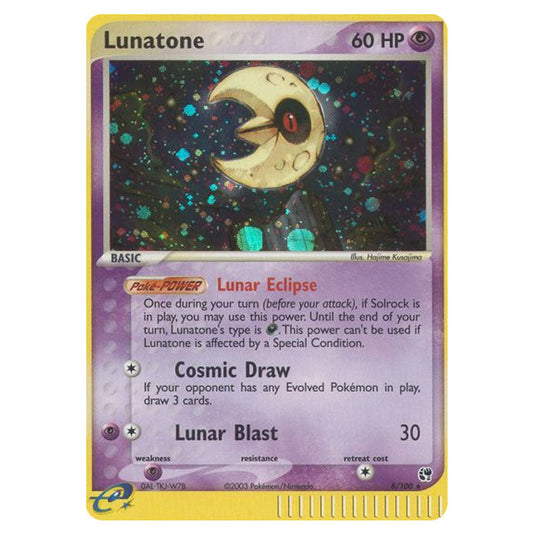 Lunatone 8 card from the Pokemon set Sandstorm