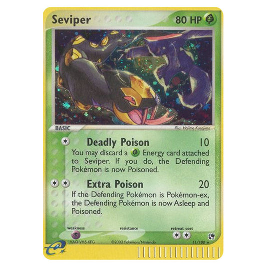 Seviper 11 card from the Pokemon set Sandstorm