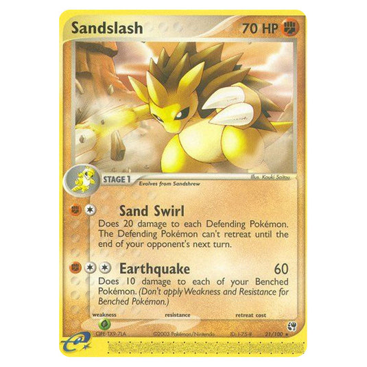 Sandslash 21 card from the Pokemon set Sandstorm