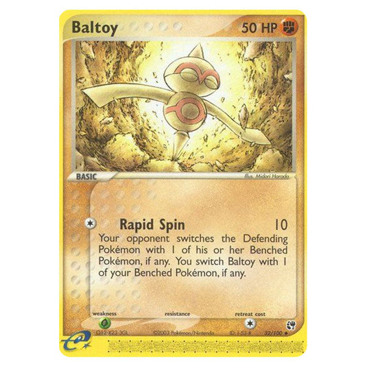 Baltoy 32 card from the Pokemon set Sandstorm