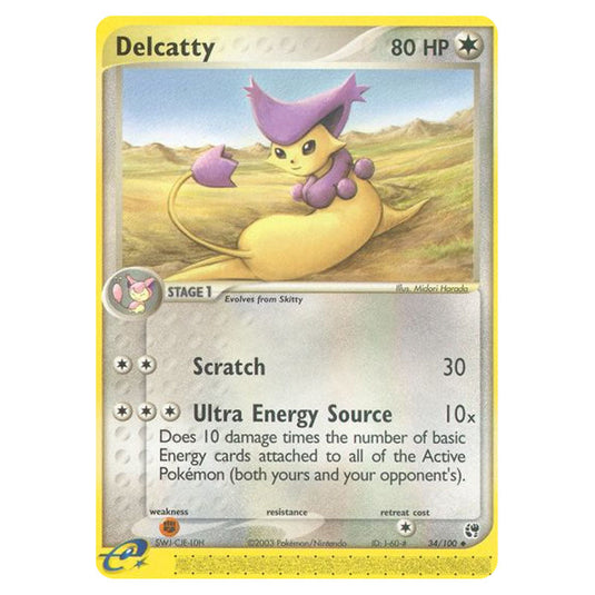 Delcatty 34 card from the Pokemon set Sandstorm