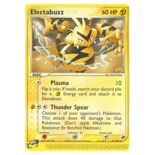 Electabuzz 35 card from the Pokemon set Sandstorm