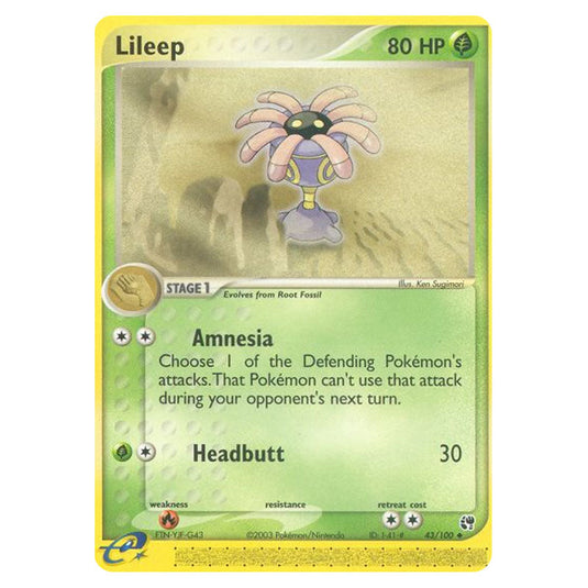 Lileep 43 card from the Pokemon set Sandstorm