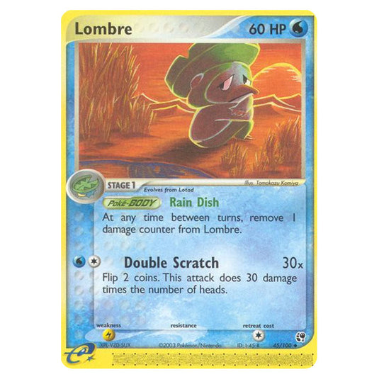 Lombre 45 card from the Pokemon set Sandstorm