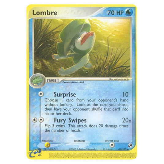 Lombre 46 card from the Pokemon set Sandstorm