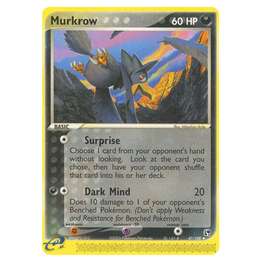 Murkrow 47 card from the Pokemon set Sandstorm