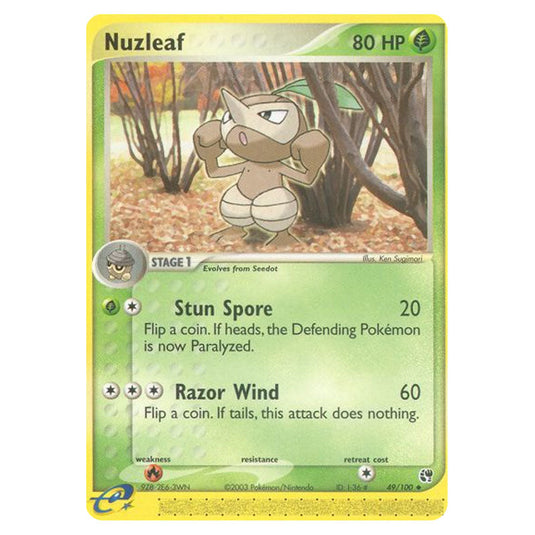 Nuzleaf 49 card from the Pokemon set Sandstorm