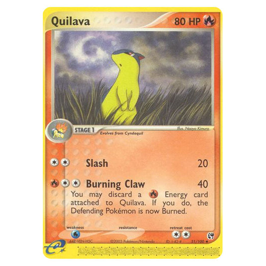 Quilava 51 card from the Pokemon set Sandstorm