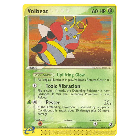 Volbeat 53 card from the Pokemon set Sandstorm