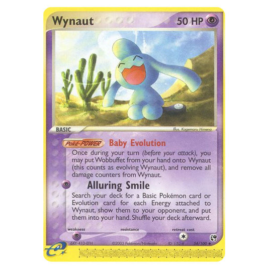 Wynaut 54 card from the Pokemon set Sandstorm