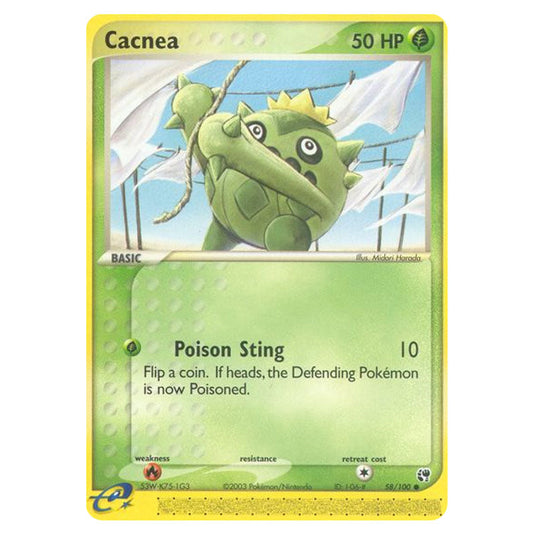 Cacnea 58 card from the Pokemon set Sandstorm