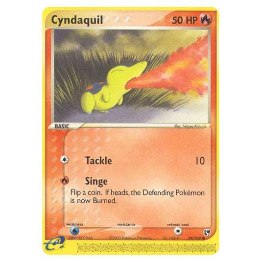 Cyndaquil 59 card from the Pokemon set Sandstorm