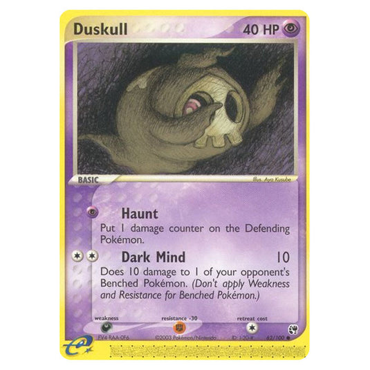 Duskull 62 card from the Pokemon set Sandstorm