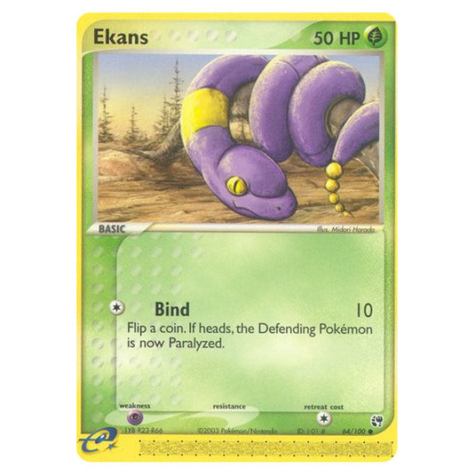 Ekans 64 card from the Pokemon set Sandstorm