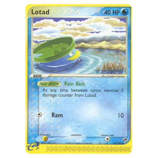 Lotad 66 card from the Pokemon set Sandstorm