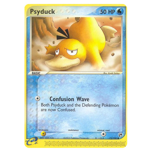 Psyduck 73 card from the Pokemon set Sandstorm
