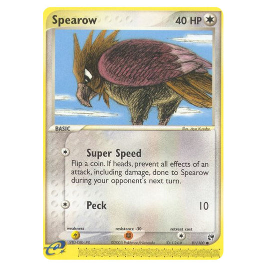 Spearow 81 card from the Pokemon set Sandstorm