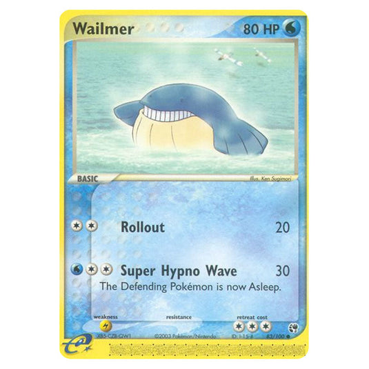 Wailmer 83 card from the Pokemon set Sandstorm