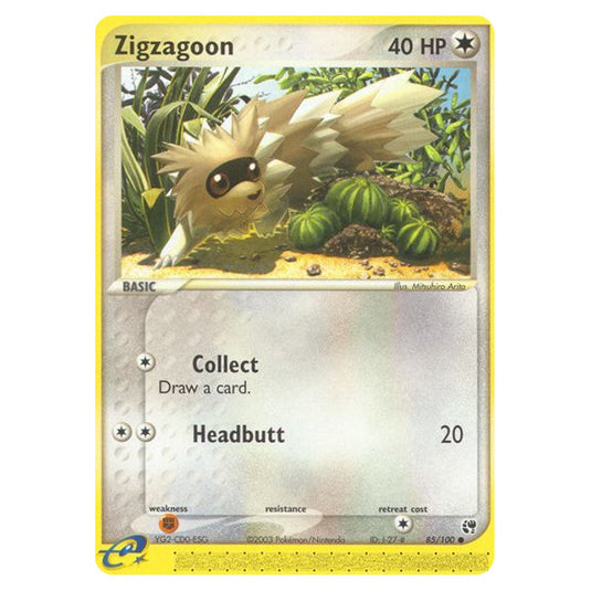Zigzagoon 85 card from the Pokemon set Sandstorm