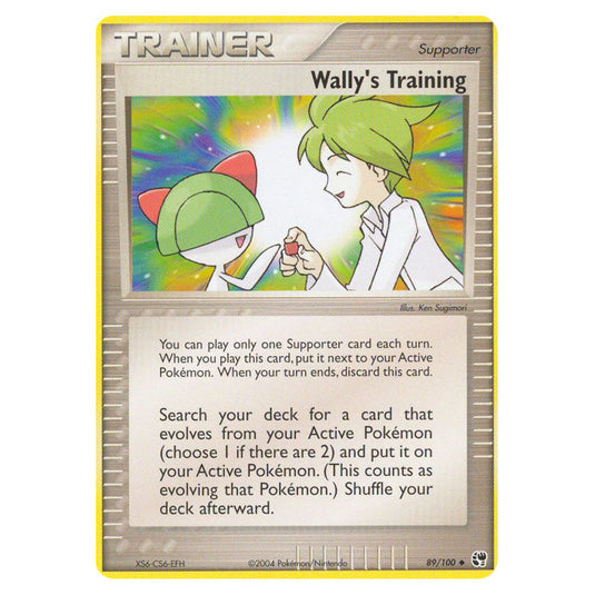 Wally's Training 89 card from the Pokemon set Sandstorm