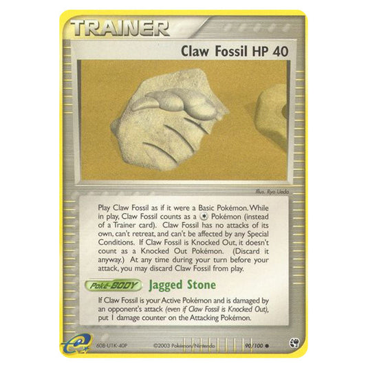 Claw Fossil 90 card from the Pokemon set Sandstorm