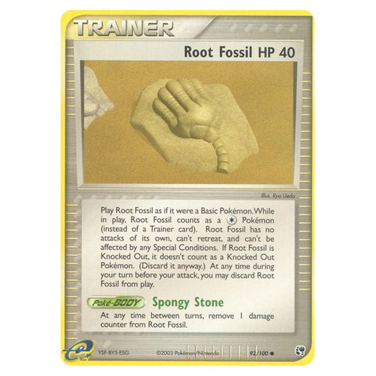 Root Fossil 92 card from the Pokemon set Sandstorm