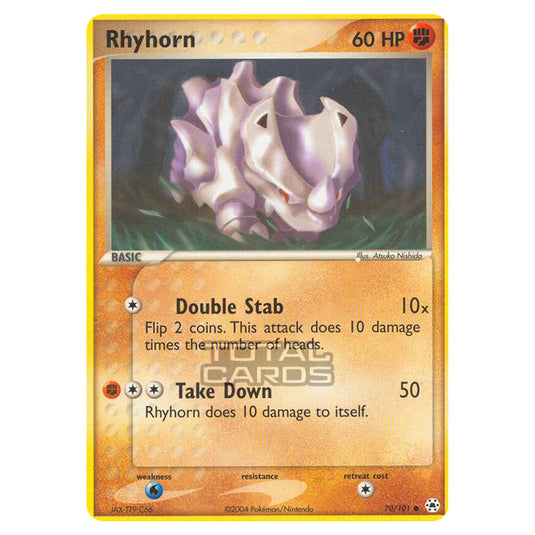 Pokemon - EX - Hidden Legends - Rhyhorn - 70/101-Played-First Edition-English