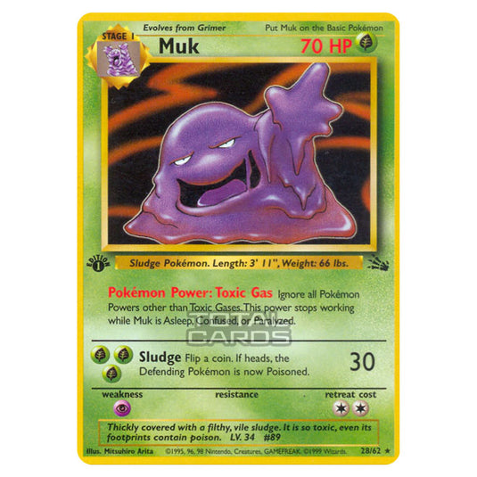 muk pokemon cards Pokemon - Fossil - Muk