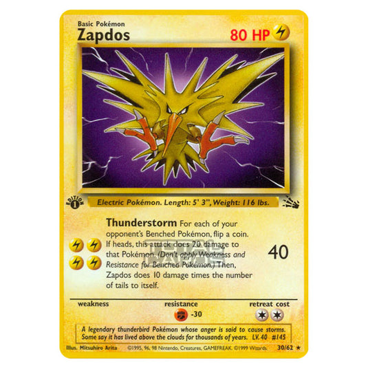 Pokemon - Fossil - Zapdos - 30/62