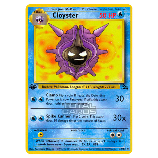 Pokemon - Fossil - Cloyster - 32/62